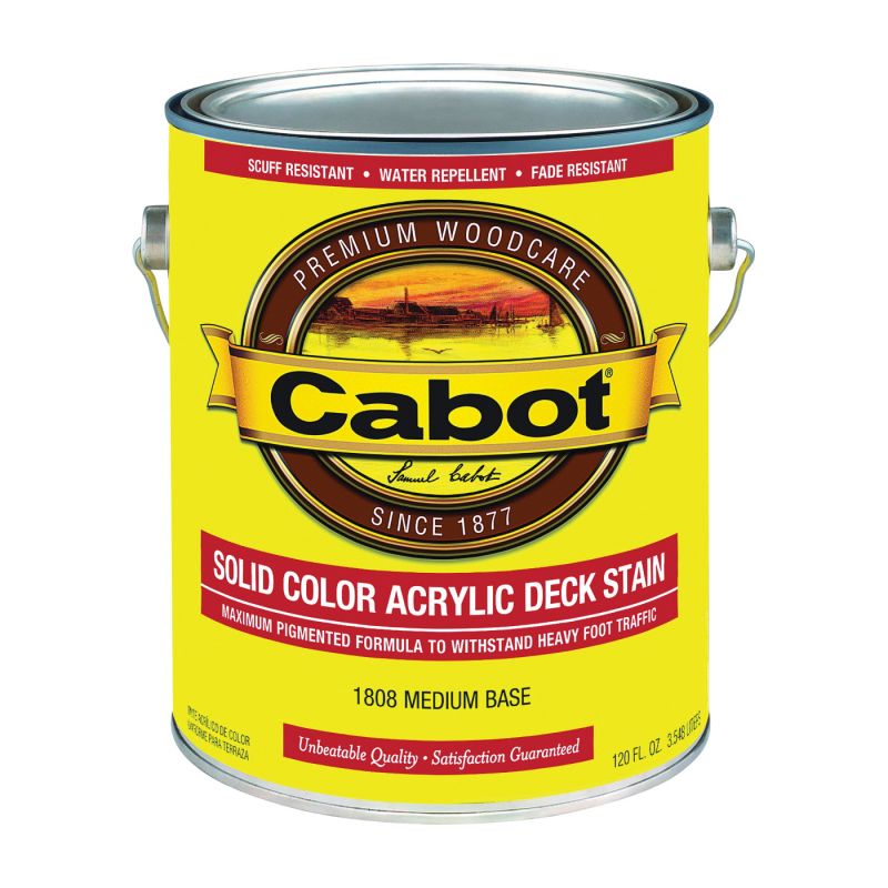 Cabot 1808C Deck Stain, Low-Lustre, Medium Base, Liquid, 1 gal Medium Base