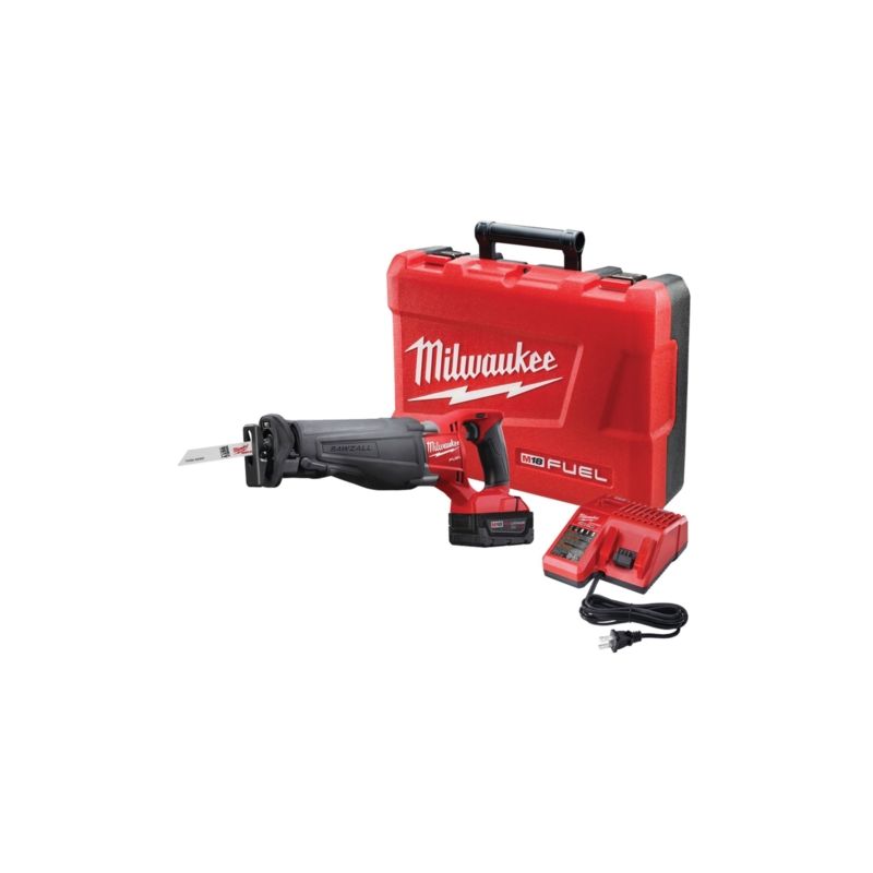 Milwaukee 2720-21 Reciprocating Saw Kit, Battery Included, 18 V, 4 Ah, 1-1/8 in L Stroke, 0 to 3000 spm