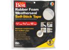 Do it Best Rubber Foam Weatherstrip Tape 3/4&quot; W X 5/16&quot; T X 10&#039; L, White