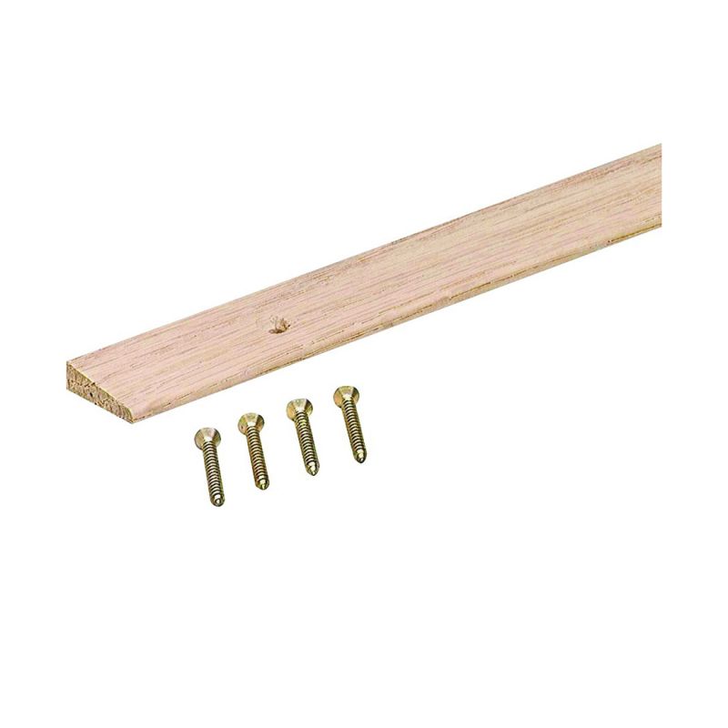 M-D 85480 Floor Edge Reducer, 72 in L, 1 in W, Hardwood, Unfinished (Pack of 6)