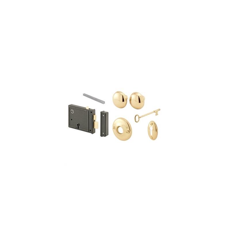 Prime-Line E 2478 Lockset, Skeleton Key, Brass, 3-3/8 in Backset