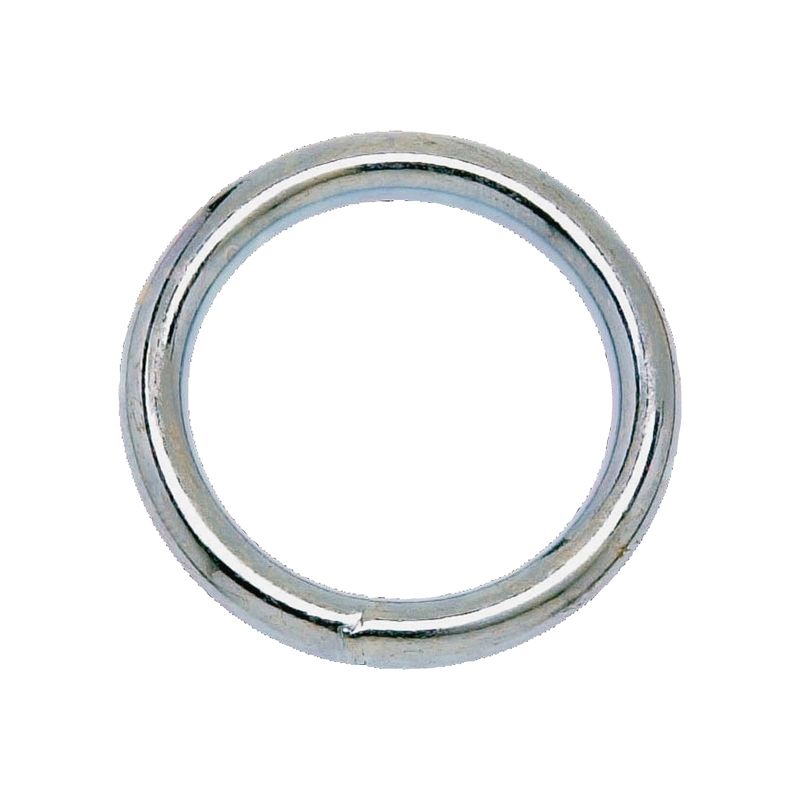 Campbell T7665001 Welded Ring, 200 lb Working Load, 2 in ID Dia Ring, #7B Chain, Steel, Nickel-Plated
