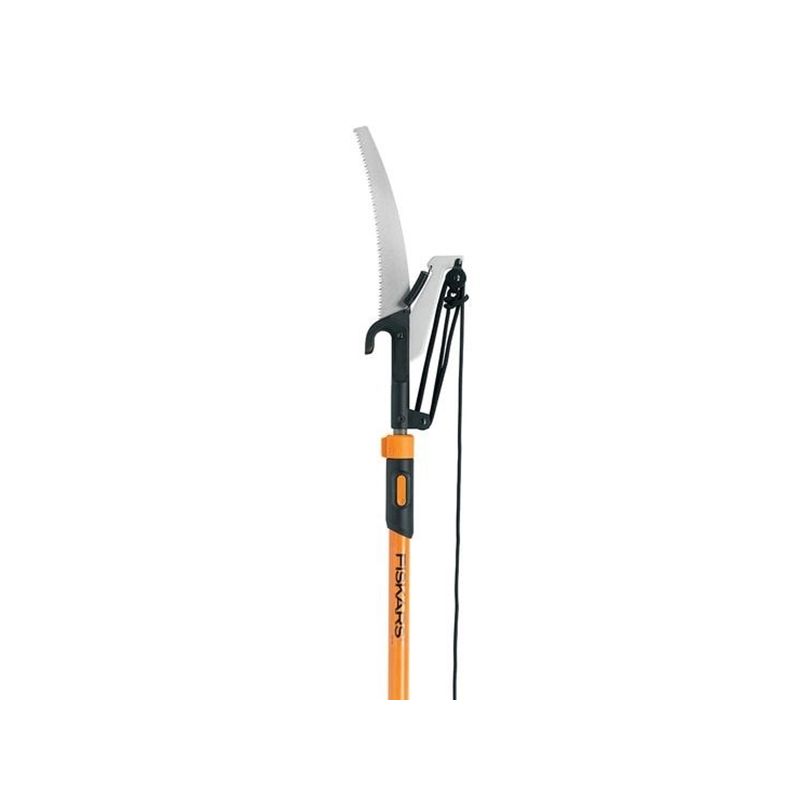 Fiskars 393951-1001 Pole Saw and Pruner, 1 in Dia Cutting Capacity, Steel Blade, 7 to 12 ft L Extension