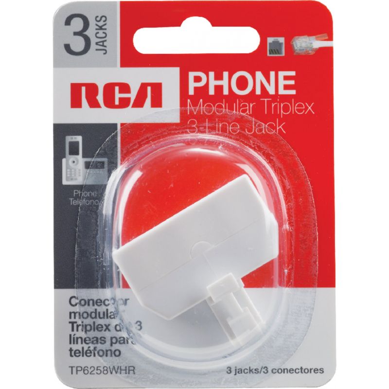 RCA 3-Line Phone Splitter Adapter White