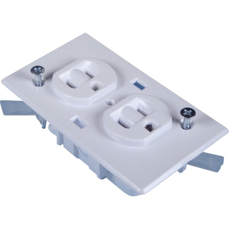 United States Hardware Conventional Mobile Home Duplex Outlet White, 15A
