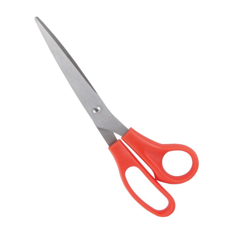 Vulcan 54107D Scissor, 8-3/8 in OAL, 5 in L Cut, Stainless Steel Blade, Comfort-Grip Handle, Red Handle