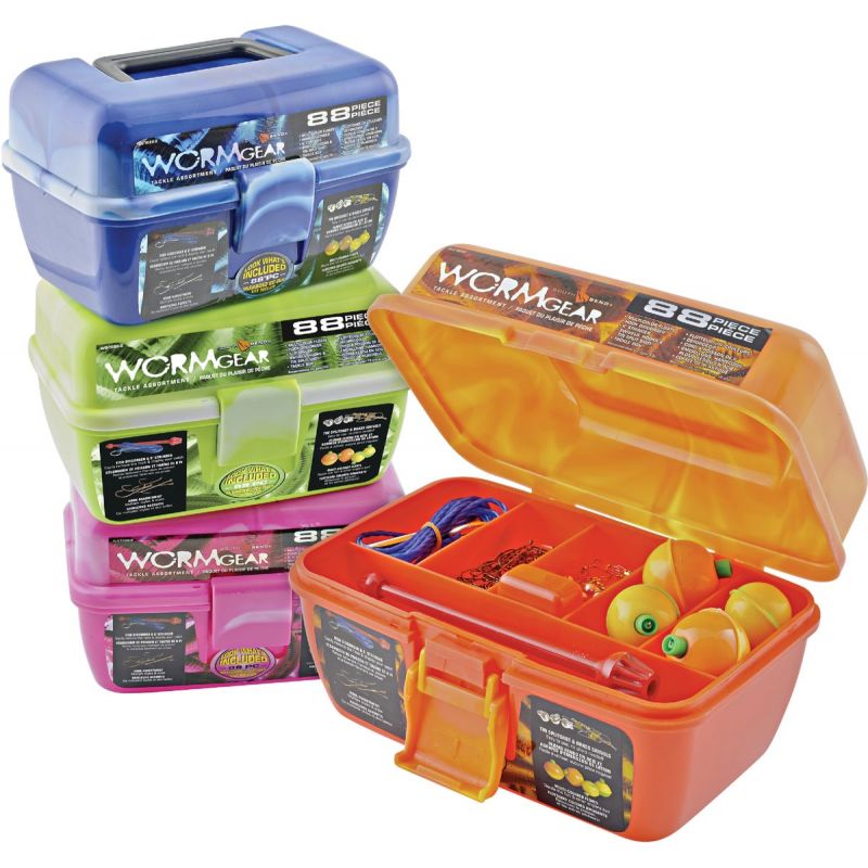 Worm Gear Tackle Box With Tackle Assorted