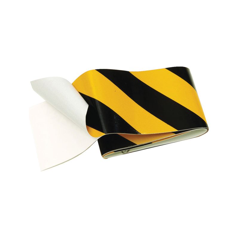 Hy-Ko TAPE-1 Reflective Safety Tape, 24 in L, 2 in W, Vinyl Backing, Black/Yellow Black/Yellow (Pack of 5)