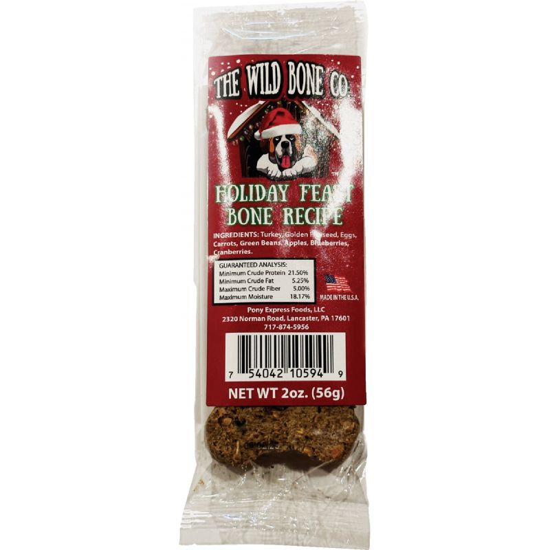 The Wild Bone Company Holiday Feast Dog Treat 2 Oz. (Pack of 12)