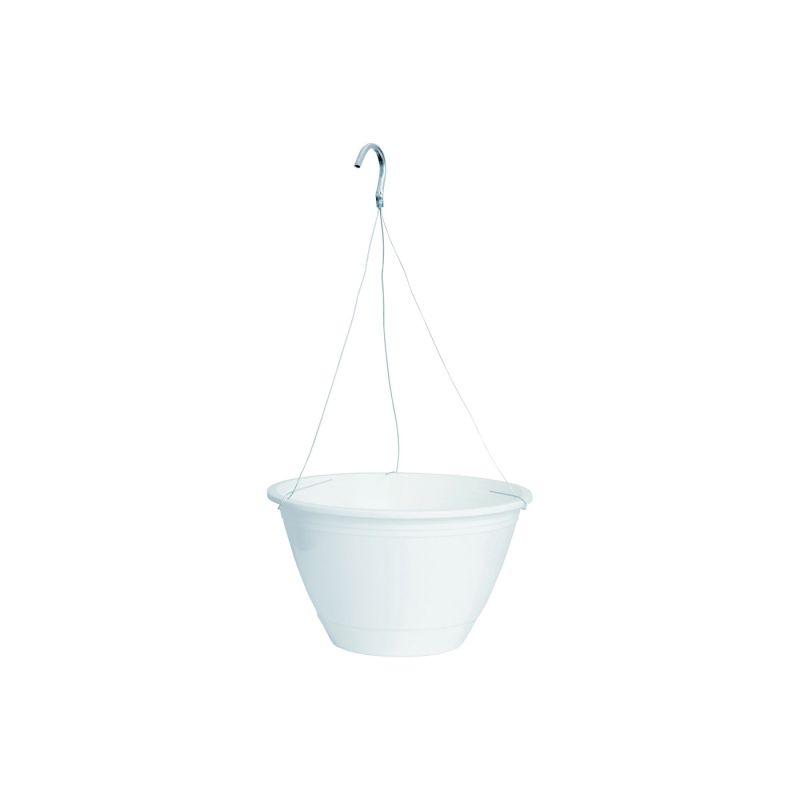 Southern Patio EE1025WH Hanging Basket, Plastic, White White