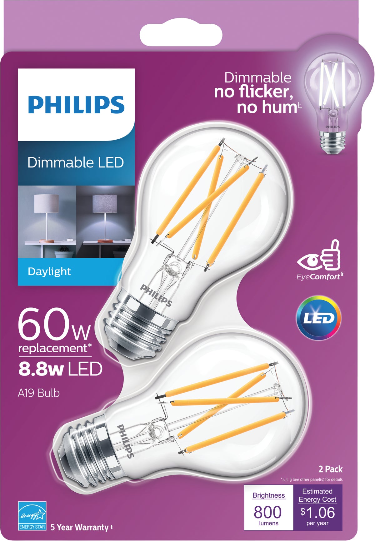 Buy Philips A19 Dimmable Led Light Bulb 