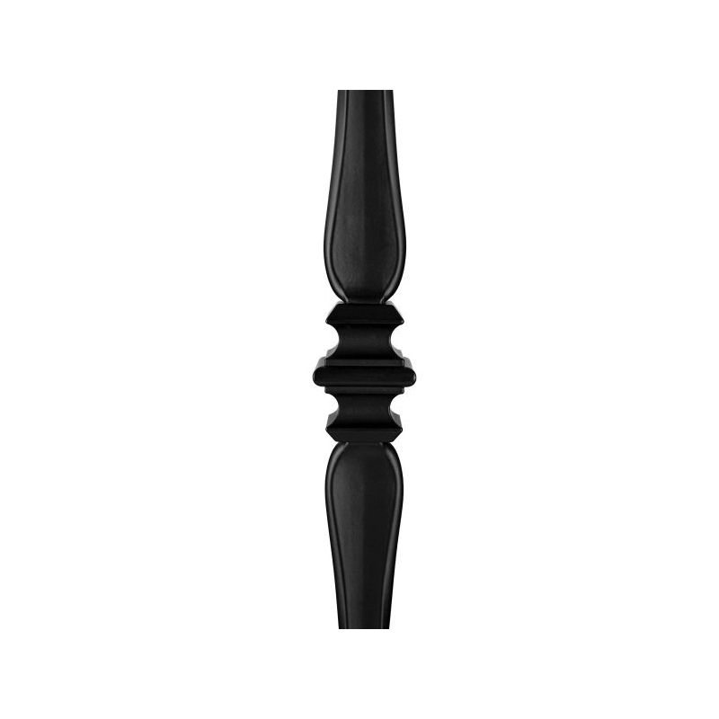 Nuvo Iron SQI2CS Double Collar and Spoon Stair Baluster, 44 in H, 1/2 in W, Square, Steel, Black Black