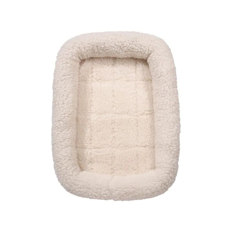 Slumber Pet ZW250 30 Dog Bed, 29-3/4 in L, 18-3/4 in W, Bumper Style Pattern, Sherpa Cover, Natural Natural
