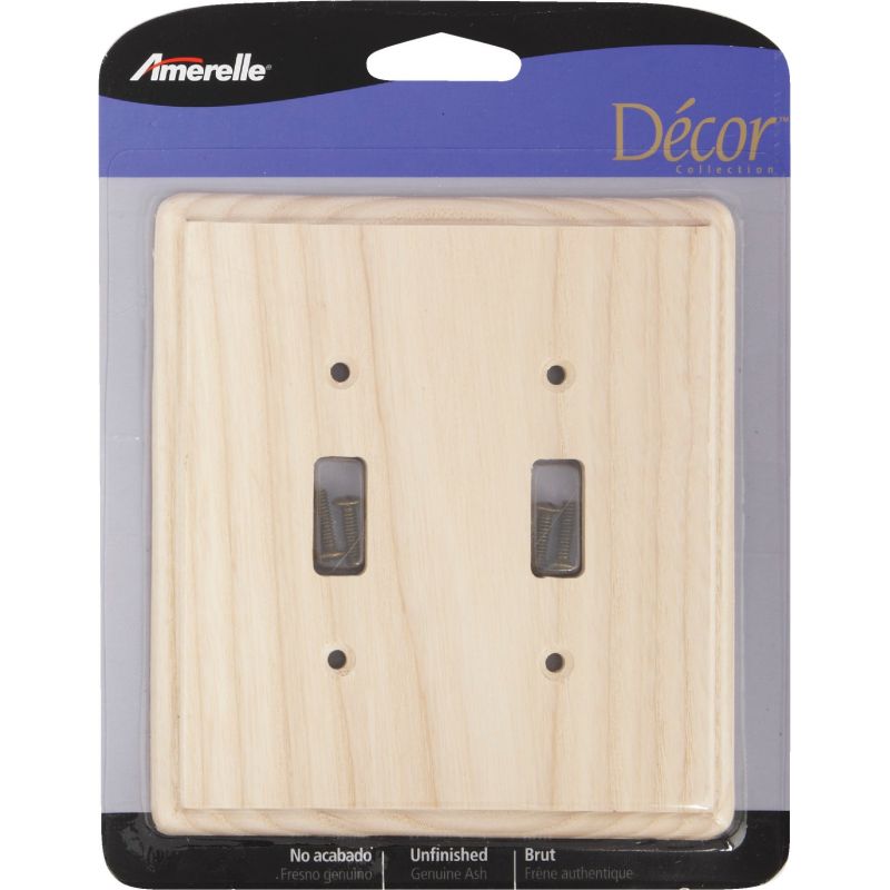 Amerelle Wood Switch Wall Plate Unfinished Ash
