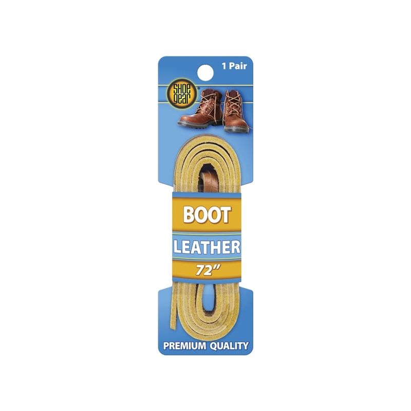Shoe Gear 1N314-32 Boot Lace, Leather, Tan, 72 in L Tan