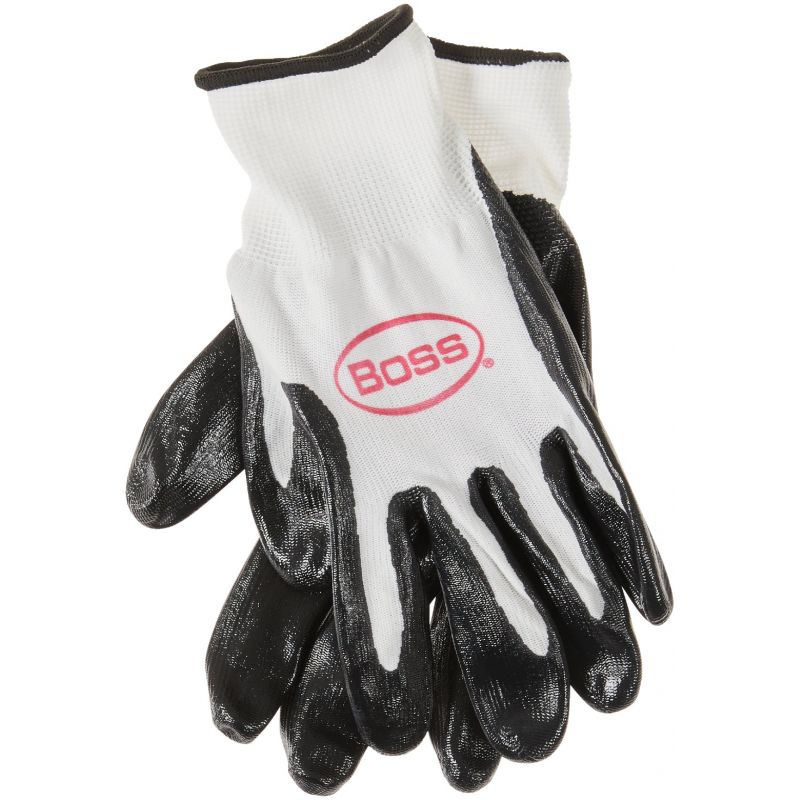 Boss Grip Nitrile Coated Glove L, Black &amp; White