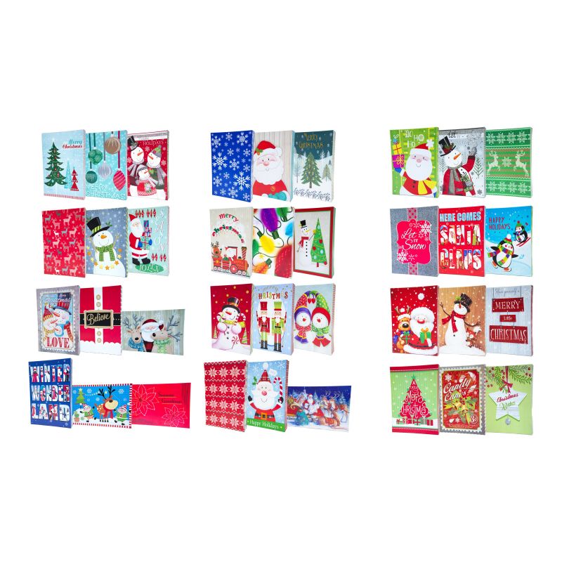 Hometown Holidays IG133600/69547 Gift Wrapping, 11-1/4 in W, 11-1/4 in H, Paper, Assorted Color Design Assorted Color Design (Pack of 8)