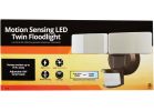 Motion Sensing Twin Swivel Head LED Floodlight Fixture Bronze