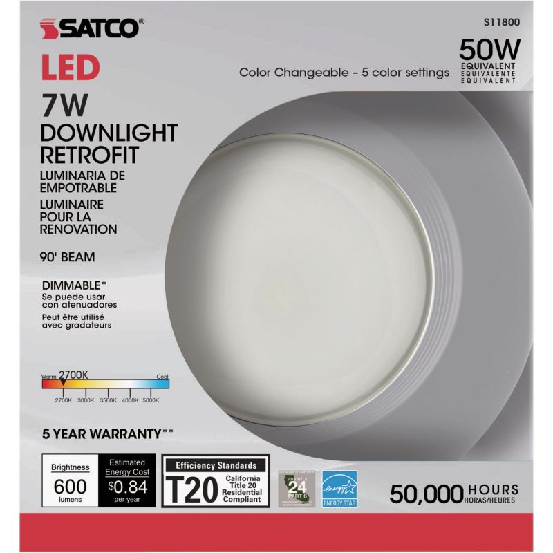 Satco ColorQuick Recessed Light Kit White