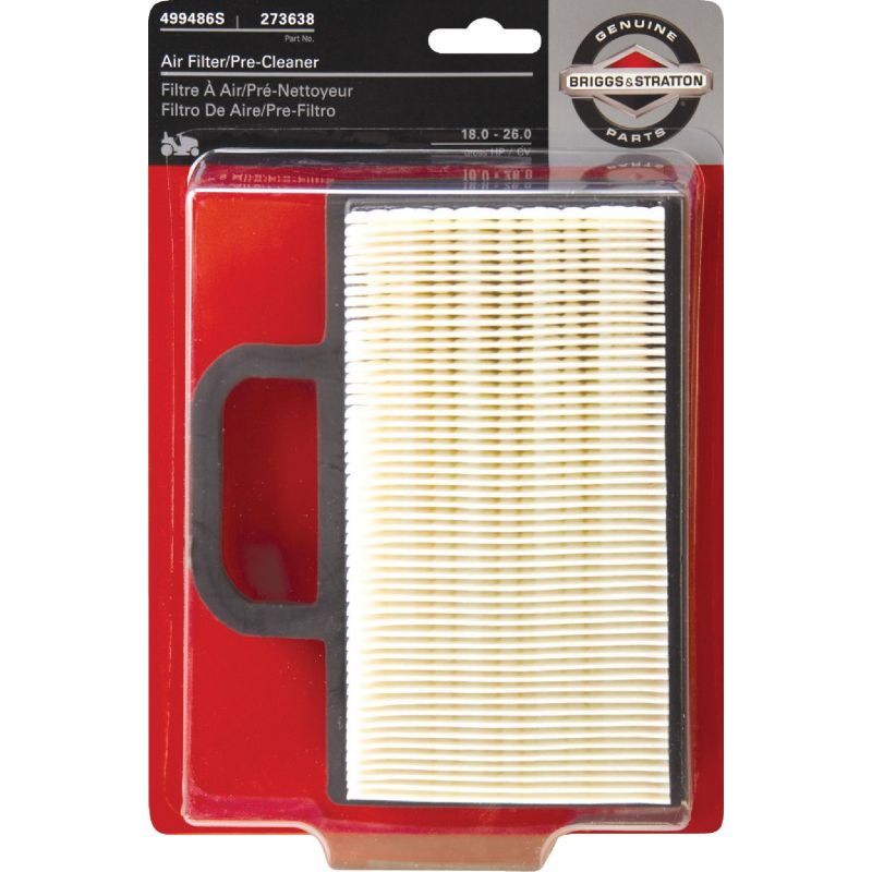 Briggs &amp; Stratton 499486S 18 To 26 HP Intek Engine Air Filter With 273638S Pre-Cleaner