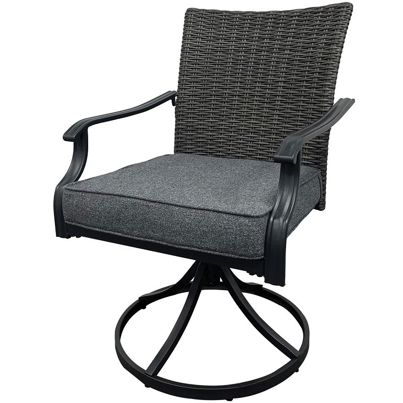 Seasonal Trends H23S0890S Swivel Dining Chair, 23.82 in W, 26.97 in D, 35.83 in H, Fabric and Wicker Seat