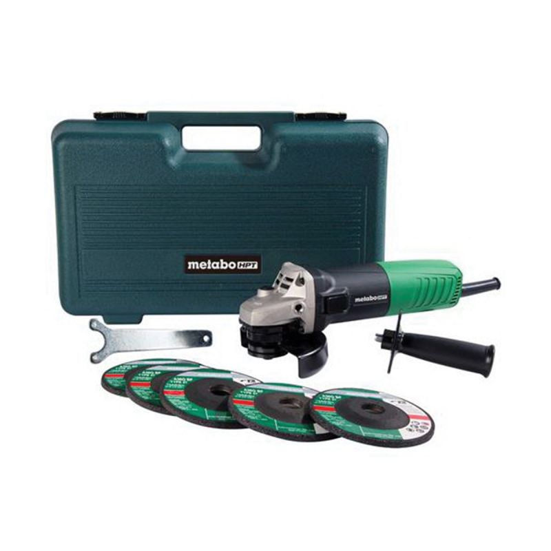 Metabo HPT G12SR4 Slide Switch Angle Grinder, 6.2 A, M14 x 2 Spindle, 4-1/2 in Dia Wheel, 10,000 rpm Speed