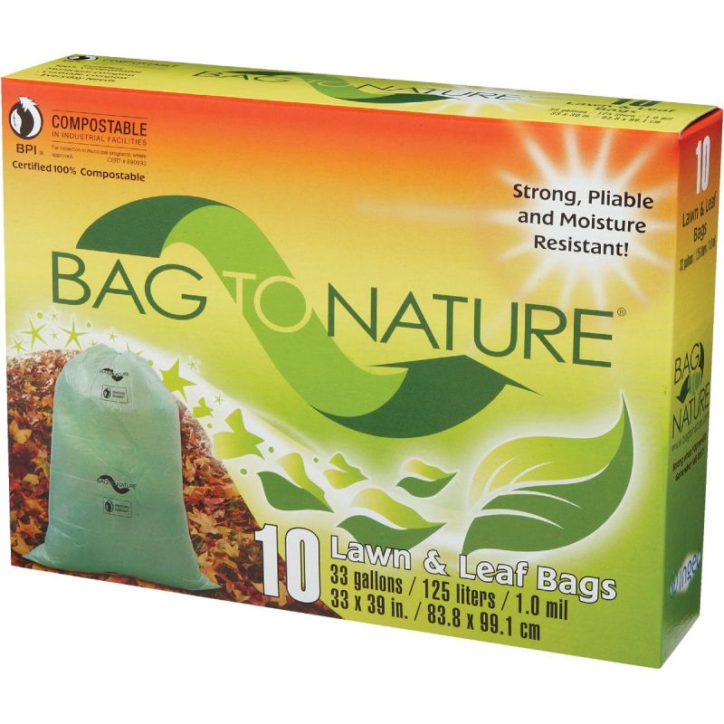 Bag To Nature Compostable Lawn &amp; Yard Bag 33 Gal., Green