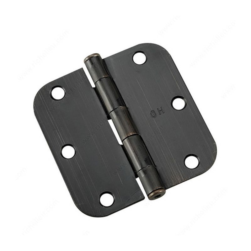 Onward 1821ORBB Butt Hinge, 3-1/2 in H Frame Leaf, 3/32 in Thick Frame Leaf, Steel, Oil-Rubbed Bronze, Removable Pin