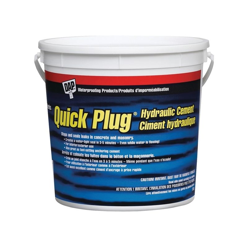 DAP Quick Plug 10070 Hydraulic and Anchoring Cement, Powder, Gray, 28 days Curing, 5 kg Pail Gray (Pack of 2)