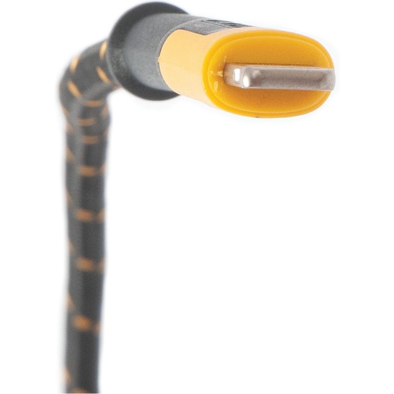 DeWALT 131 1359 DW2 Charger Cable, iOS, USB, Kevlar Fiber Sheath, Black/Yellow Sheath, 4 ft L