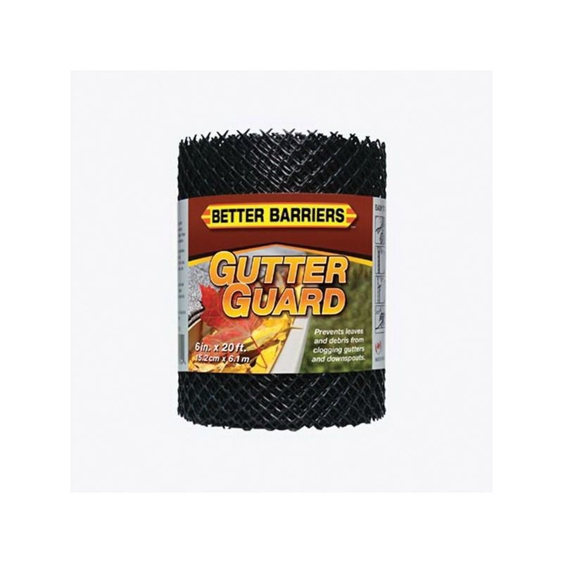 Quest VGG 625 Gutter Guard, 25 ft L, 6 in W, Polyethylene, Black Black