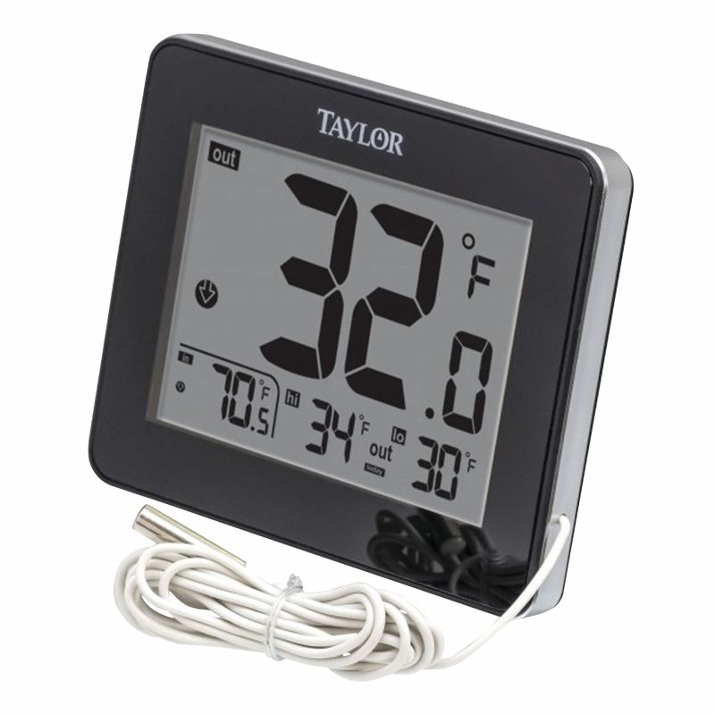 Taylor 1710 Thermometer, 2.94 in W x 2.13 in H Display, Plastic Casing