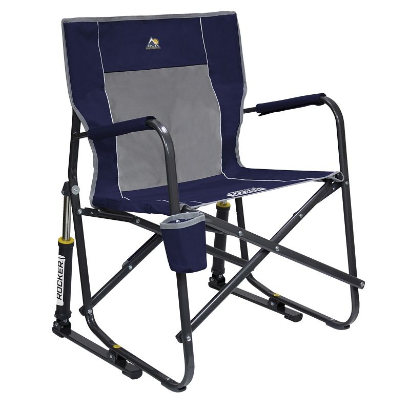 GCI Outdoor 37060 Freestyle Rocker Chair, 25 in OAW, 24 in OAD, 34.8 in OAH, Fabric/Plastic/Steel, Indigo Blue Indigo Blue