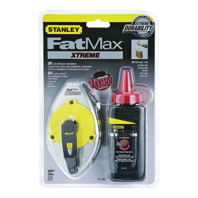 Buy STANLEY 47-487L Chalk Reel Kit, 100 ft L Line, Red Line, 5:1 Gear Ratio
