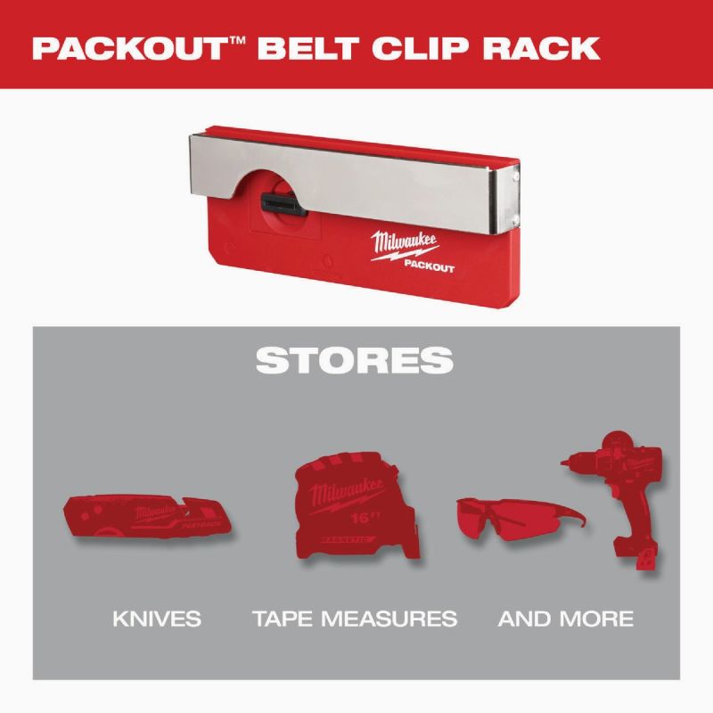 Milwaukee PACKOUT Belt Clip Rack Red