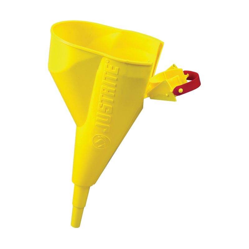 Justrite 11202Y Funnel, Polypropylene, Yellow, 11-1/4 in H Yellow