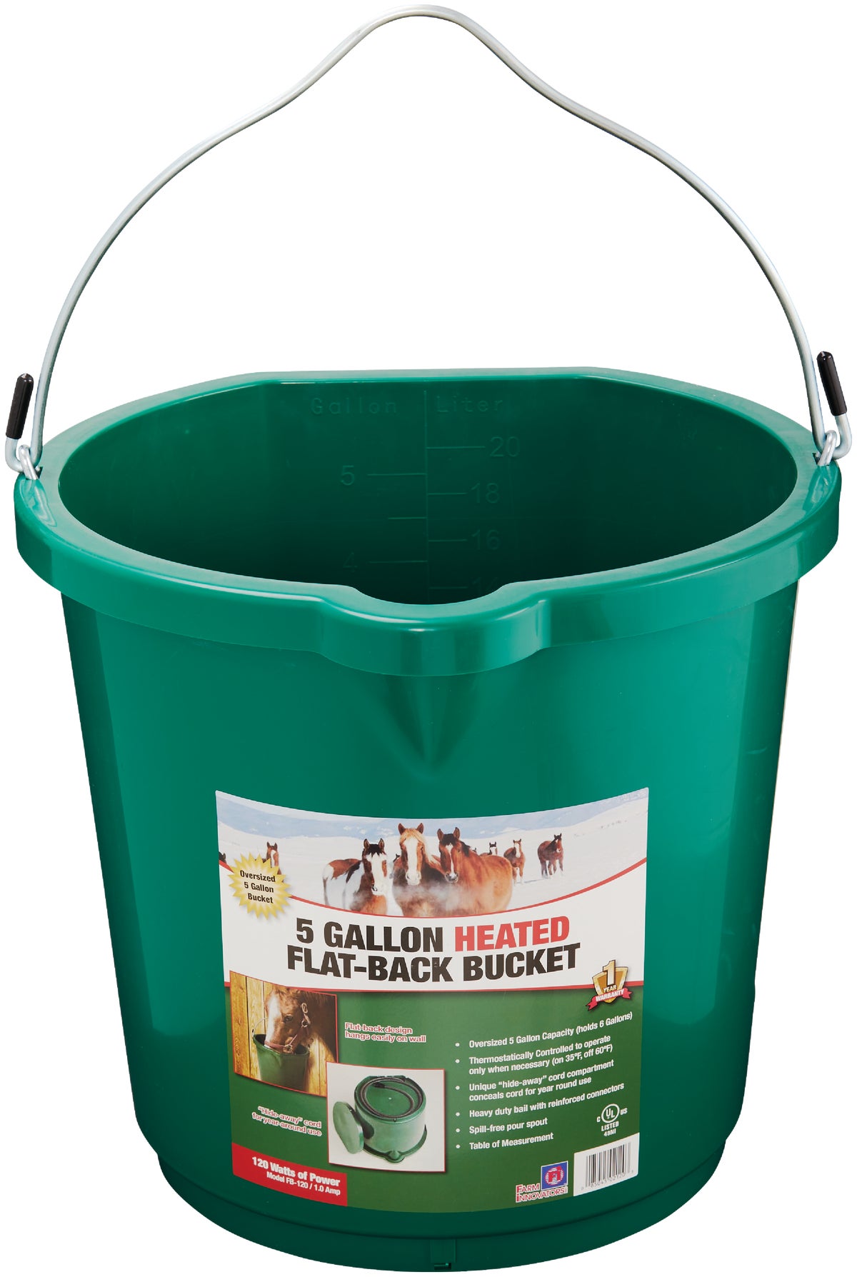 Farm Innovators Oversized Heated Flatback Bucket 