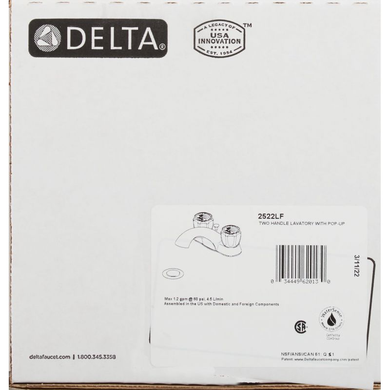 Delta Classic 2-Handle 4 In. Centerset Bathroom Faucet with Pop-Up Traditional