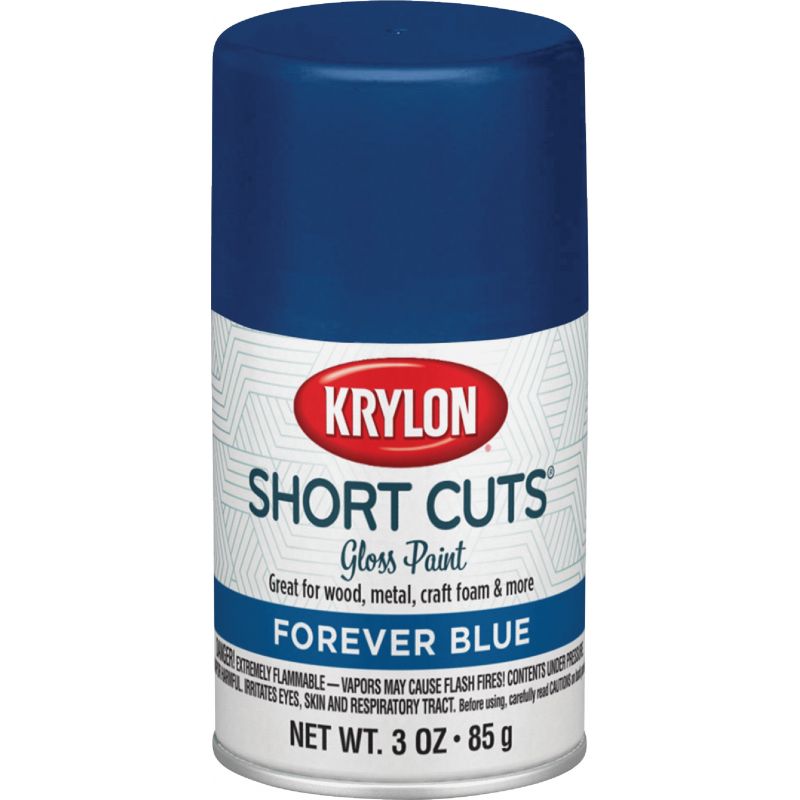 Krylon Short Cuts Enamel Spray Paint Forever Blue, 3 Oz.