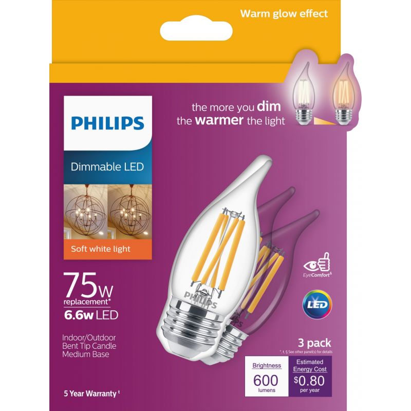 Philips Warm Glow BA11 Medium LED Decorative Light Bulb
