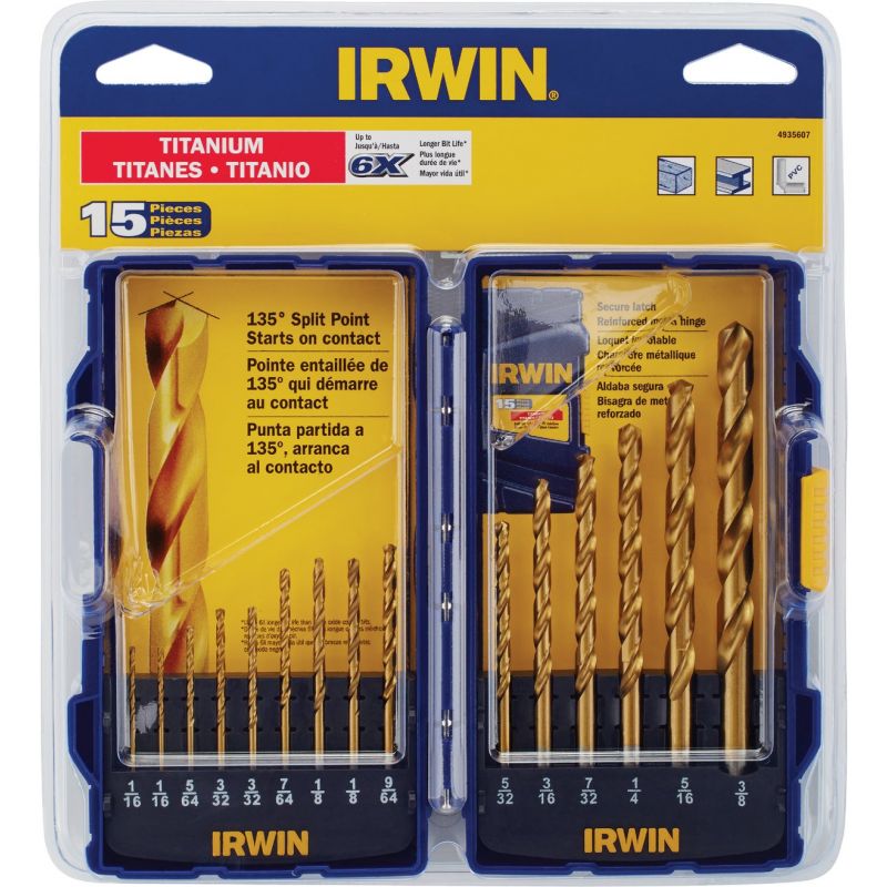 Irwin 15-Piece Titanium Drill Bit Set