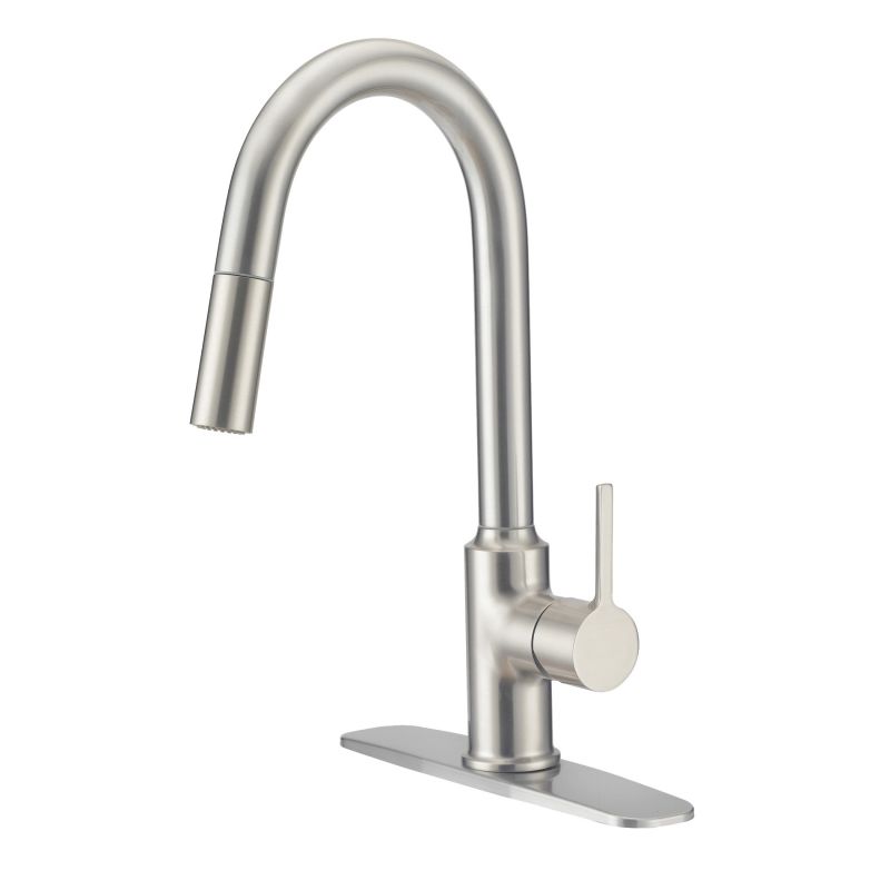 Boston Harbor FP4AF227NP Contemporary Pull-Down Kitchen Faucet, 1.8 gpm, 1 -Faucet Handle, 1 or 3 Hole -Faucet Hole Stainless Steel