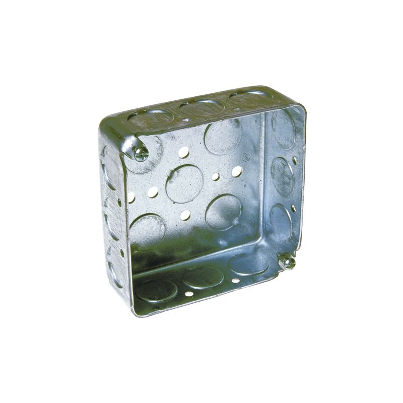 Raco D4SB-50 Switch Box, 2-Gang, 16-Knockout, 1/2 in Knockout, Steel, Gray, Galvanized Gray