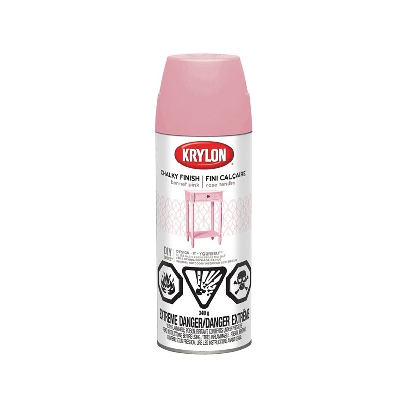 Buy Krylon 4116 Chalk Spray Paint, Bonnet Pink, 12 oz, Can Bonnet Pink