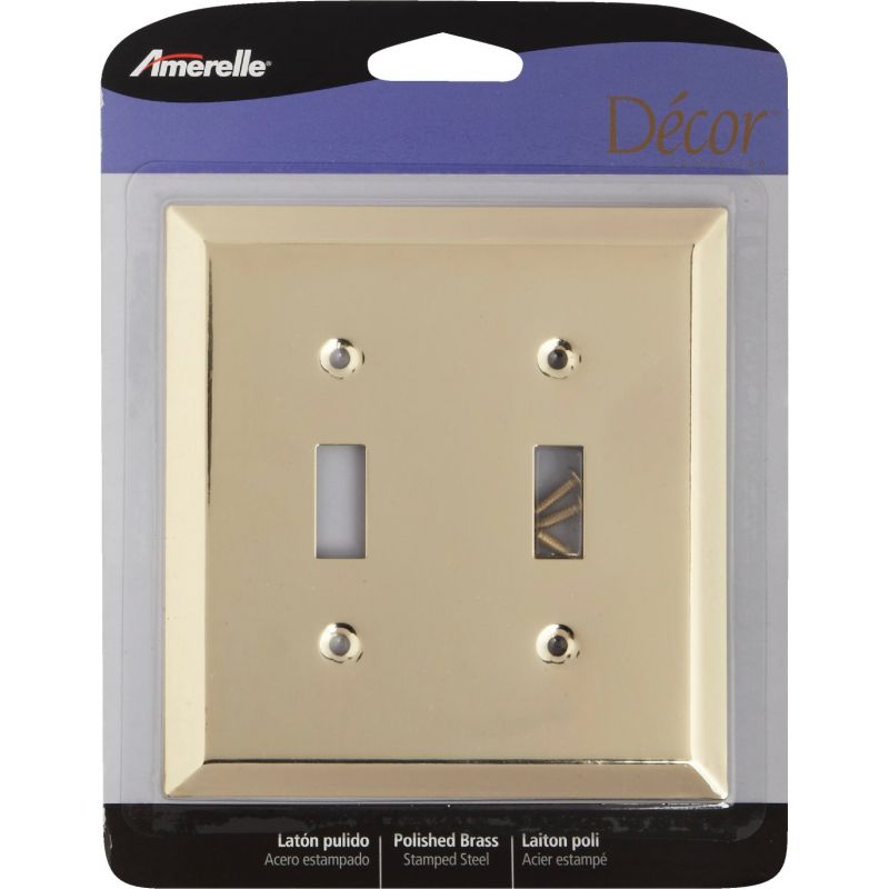 Amerelle Stamped Steel Switch Wall Plate Polished Brass