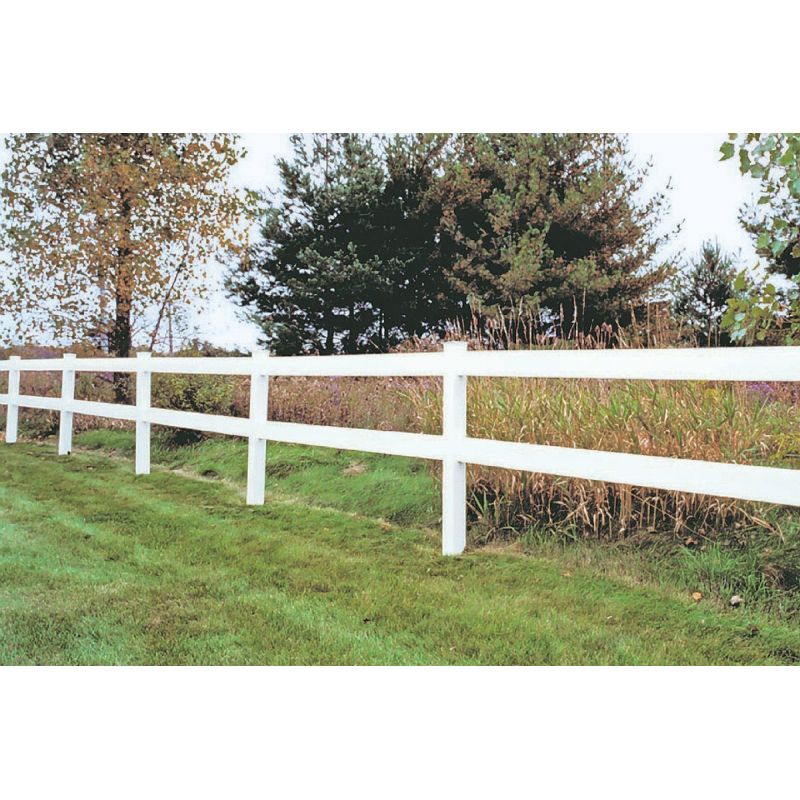 Outdoor Essentials 2-Rail Fence Vinyl Post White