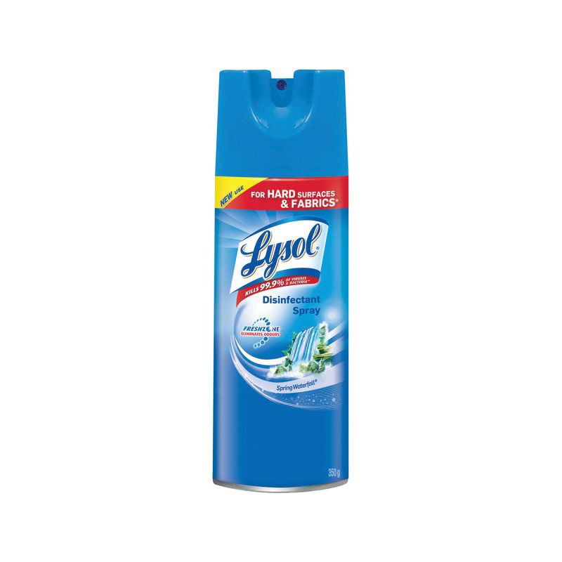 Lysol 75571-ERL Disinfectant Spray, 350 g Aerosol Can, Liquid, Spring Waterfall, Clear Clear