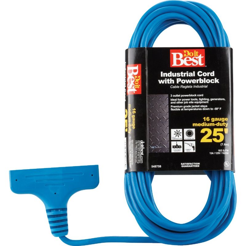 Do it Best 16/3 Extension Cord With Power Block Blue, 13