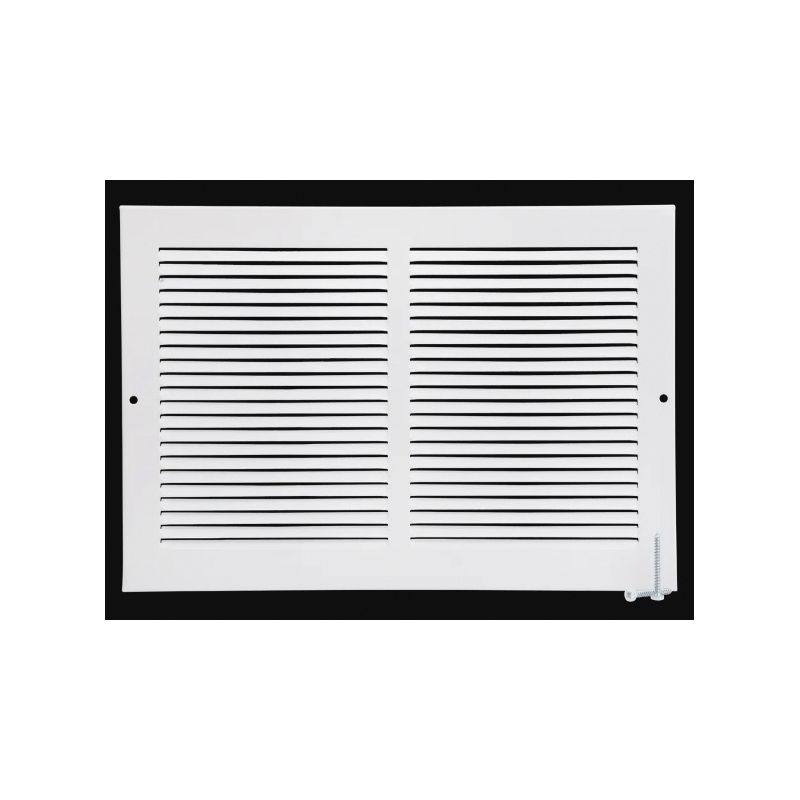 Imperial RG0418 Return Air Sidewall Grille, 14 in L, 6 in W, Steel, White, Painted/Powder-Coated White