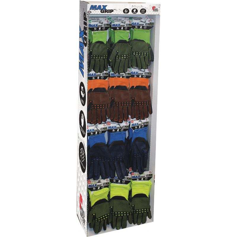 Midwest Gloves &amp; Gear L/X and S/M Max Grip Gloves Display S/M &amp; L/XL, Assorted